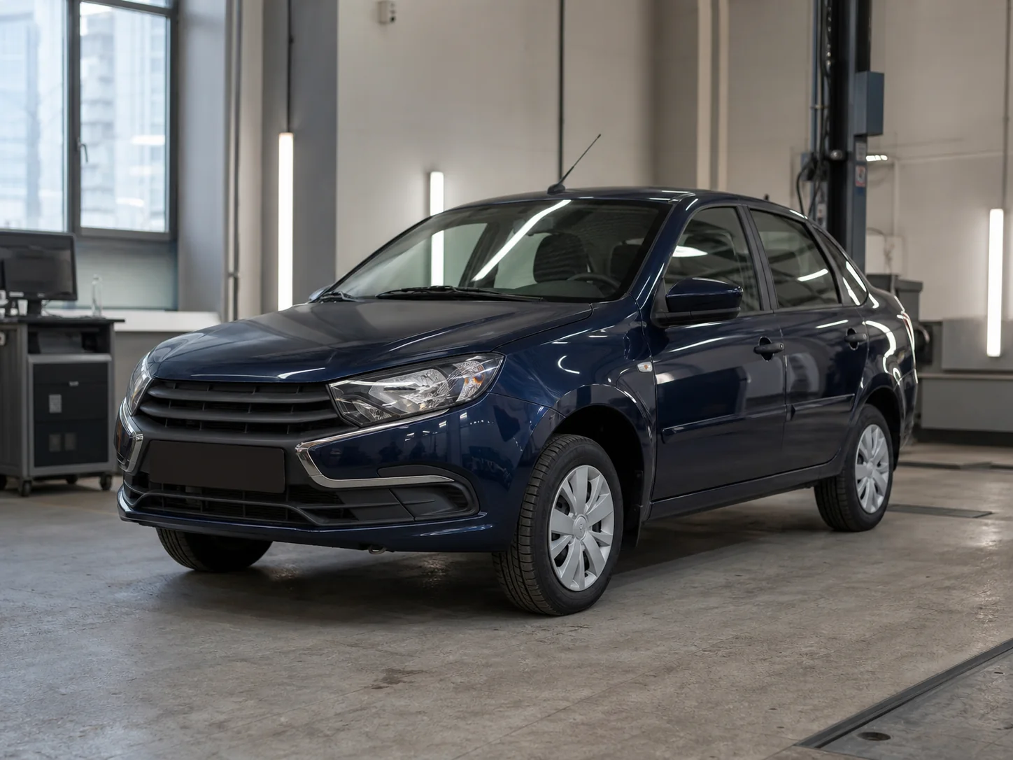 Lada Granta 2022 в диагностическом боксе — иллюстрация модели